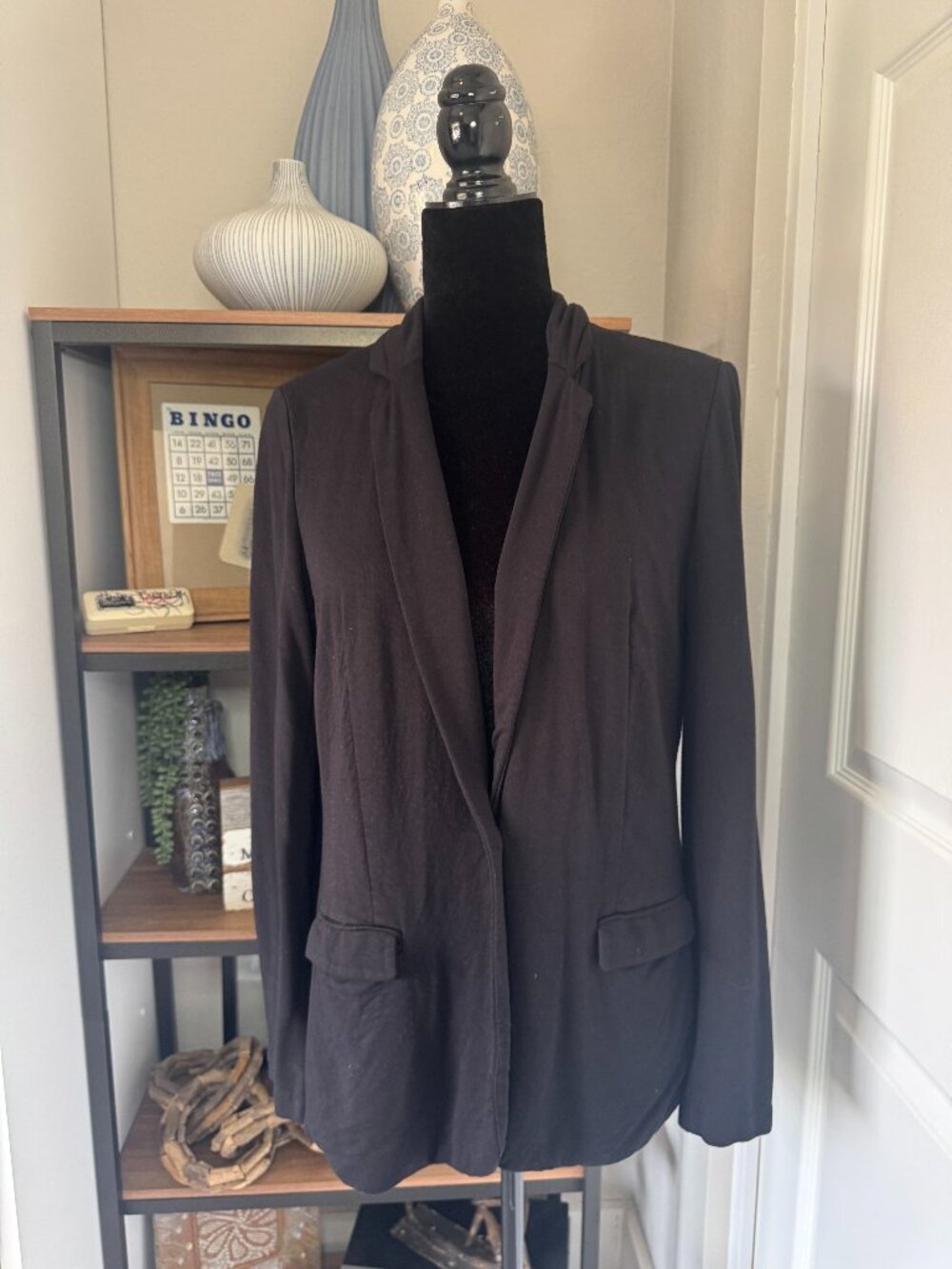Magaschoni Black Knit Blazer - Size L